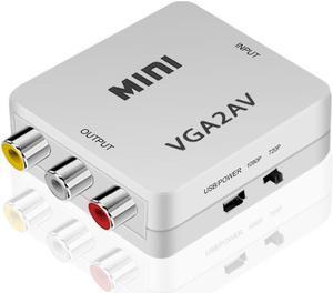 Mini VGA to AV RCA Converter+3.5mm Audio VGA2AV/CVBS Adapter for PC to TV HD Computer to TV 1080P VGA to AV Converter