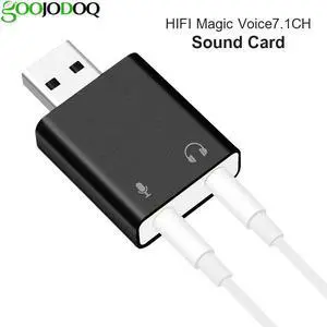 External USB Sound Card Ultra-portable HIFI Magic Voice 7.1CH Microphone-in Audio-out port  Drive Plug Sound Card