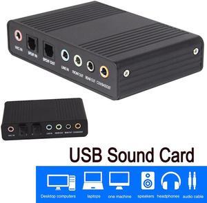 Broadcast Stage Sound Card USB5.1 Home 6 Channel Mini Mobile Phone Optical Fiber Professional Audio Video Recording