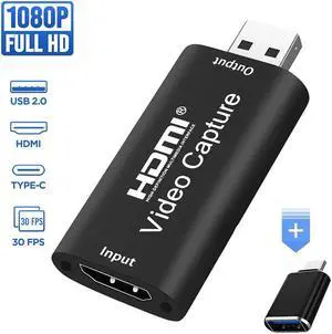 2.0 HDMI Capture Card Live Audio Video Recording Box with  C OTG Adapter Game DVD Live Streaming Broadcast Capture Card