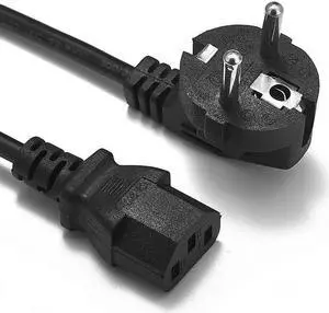 EU Plug Power Cable 1.2m 100W Euro Schuko on Angled IEC C13 Power Supply Cord For AC Adapters