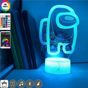 Friends Game Among us Night Light lamp 16 Colors 3D Home Decor Atmosphere Bedside Night Lamps Kids Gift Led Remote control