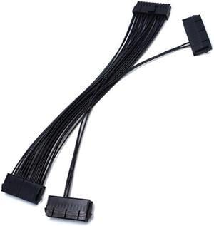 24Pin Dual PSU Power Extension Cable PC Three Power Supply Synchronization Cable Connector 12.6 Inches / 32cm