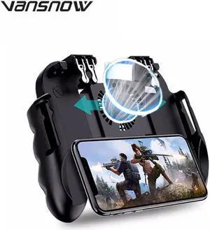 Cooling Fan PUBG Game Controller Six Finger Trigger Pubg-Gamepad Shooting Fire Mobile Phone Joystick for Android IOS Phones