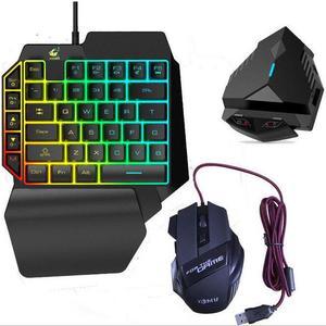 Mobile Gaming Keyboard Mouse Converter Wired Bluetooth Dual Connection Mode No Delay Supports Cloud Games for  Android