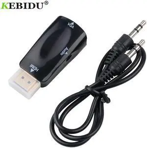 HDMI To VGA Converter Male to Female With Audio Cable Support HD 1080P For PC Laptop Wholesale