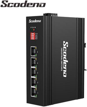 5 Port Industrial Gigabit DIN-Rail Network Unmanaged Switch, RJ45, IP40