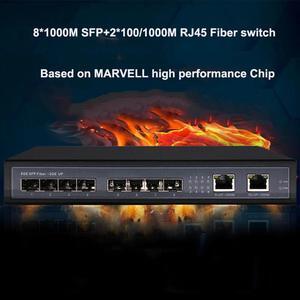 8 port fiber switch 8* SFP +2 ports 100/1000M RJ45 full gigabit unmanaged network switch
