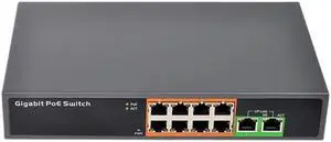 Network Ethernet Switch PSE1008G 8+2 All Gigabit  Switch 150W Power IEEE802.3Af/At  Network Switch(US Plug)
