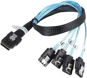 0.5M/0.7M/1M SAS SATA Cable 36Pin SFF-8087 Male to 4 SATA 7Pin Splitter Adapter Cable Mini SAS 4i SFF8087 36P To 4 SATA 7P Cable