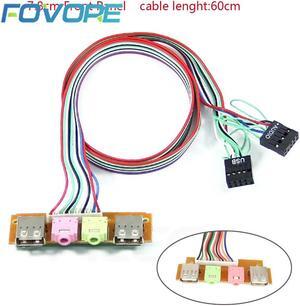 2 USB PC Computer Case 7.8cm Front Panel USB Audio Port Mic usb sata cable usb riser card rj45 connector dvi-d vga dual psu