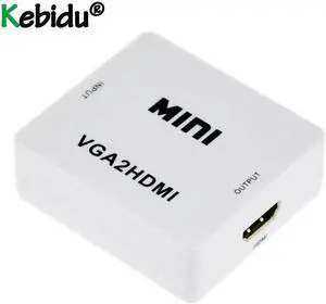 Mini VGA To HDMI Converter With Audio VGA2HDMI 1080P Adapter Connector For Projector PC Laptop
