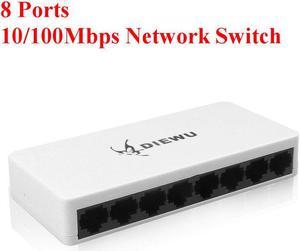 8 Port Network Ethernet Switch POE Lan Network Switcher 5 Ports For Network IP Cameras Or Wireless AP/ 6 PoE Splitter