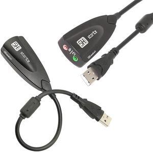 External 7.1 Sound Card Adapter  to Headset and Microphone 3.5mm Audio Jack Antimagnetic For Laptop Computer PC