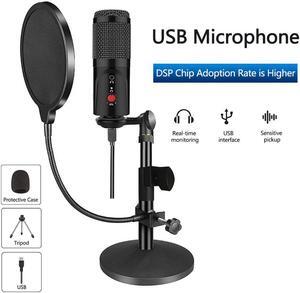 Microphone With Tripod USB Computer Studio Microphone For PC Microphone For Phone Karaoke Microphone With Sound Card