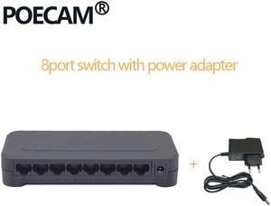 8 Port 10/100Mbps Fast Network Ethernet Switch Hub Support Computer PC Tablet Company Camera LED Screen Share Data