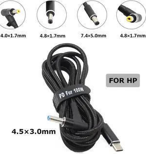 100W  Dc Power Charger Converter USB C Type C Adapter Cable for  Stream Spectre Pavilion Envy Eliteboook Laptop Cable 100W  Dc Power Charger Converter USB C Type C Adapter Cable for  Stream Spectre Pavilion Envy Eliteboook Laptop Cable