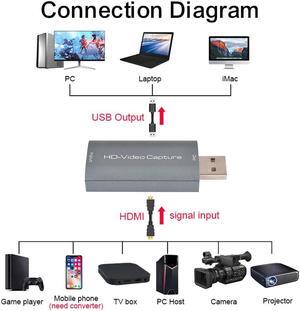 Tuner Card Recorder Box HD  Portable USB2.0 HDMI Tuner Card 1080P  OBS Adapter for Live Streaming