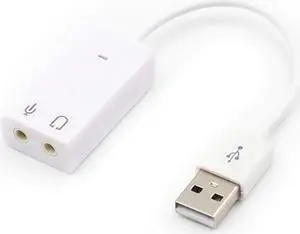 7.1 USB Sound Card 2.0 Mini Jack 3,5mm White Audio Adapter Sound Adapter External 3D for Laptop virtual DJ