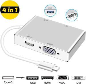 C To HDMI 4K Adapter Type C  to VGA DVI  2.0  Hub MacBook/MacBook Pro/ XPS/ Galaxy