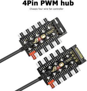 1 to 10pin fan 4 Pin PWM Cooler Fan HUB Splitter Extension 12V Power Supply Socket PC Speed Controller Adapter
