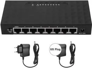 8 Ports High Performance Network VLAN Hub Gigabit Ethernet Desktop Switch Network Switch Wall Hanging Design 100-240V
