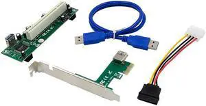 to PCI Adapter Card PCIe to Pci Slot Expansion Card with 4 Pin SATA Power Cable Connector for PC