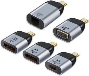 Type-C to Hdmi/Vga/DP/RJ45/mini DP HD video converter 4K@60Hz Converter Adapter For PC Laptop Phone TV Android