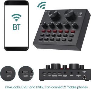 Mobile Phone Sound Card Bluetooth Microphone Live USB External Sound Card DSP Chip 12 Sound Effects for Phone Computer PC