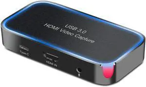 CK200 1080P Video Capture Card USB 3.0 4K HDMI Video Grabber Loop Out Record Box with Mic In Audio for Game Live Streaming