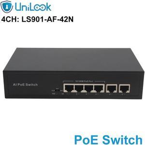 1+4 Ports 10/100Mbps Mini PoE Switch 48V 1A Power over Ethernet Network Switch for CCTV IP Camera