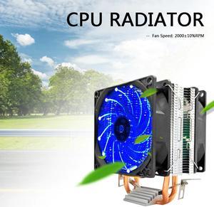 2 Heat Pipes Silent Desktop PC Computer Cooler Radiator CPU Dual Cooling Fan GPU Computer Water Cooling System Waterblock