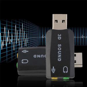 Stock! USB 2.0 to 3D for Mic Speaker Audio Headset Sound Card Adapter 5.1 Channels for PC Laptop Black Durable Lightweight