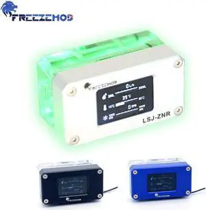 LSJ-ZNR Water Cooling VA LCD Flow Meter Temperature Electrical Detection Fan RPW Speed Thermonmeter For MOD Monitoring