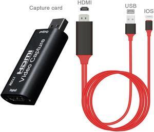 Video Capture Card USB 2.0  Video Capture Grabber Phone Game Camera Capture Recording Box IOS To / Type-C To