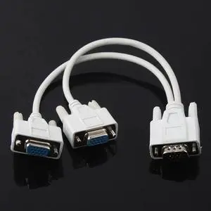 15 Pin VGA Male to 2 VGA SVGA Female Adapter Splitter Video Monitor Y Cable#53853