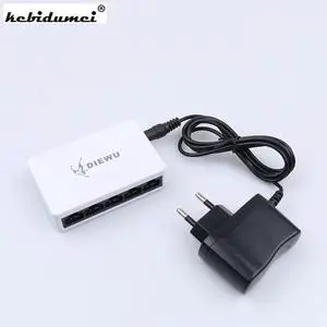 High quality Network Switch Fast Ethernet 10/100Mbps LAN RJ45 Switcher Hub with US EU Power adapter FOR Desktop PC