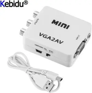 VGA To AV Mini Converter Adapter Support 1080P VGA2AV Converter PC To TV HD Computer To TV