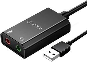 Portable USB External Sound Card USB to 3.5mm Headset Mic Earphone 2 in 1 Microphone Earphone Adapter for PC  Drive