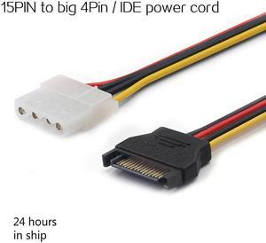 5/2/1Pcs 20cm SATA To 4P IDE Extension Power Cable Male To Female Adapter Cable New Thin And Flexible Cabling Dropshipping