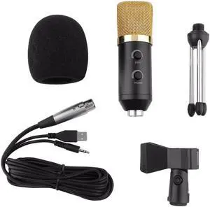 5Pcs/Set Condenser Sound Recording Mic Speaking Speech Microphone Independent Audio Card  Microphone With Tripod MK-F100TL