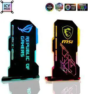 A-RGB VGA Holder Vertical GPU Bracket Customize Video Card Support 5V 3Pin AURA Chassis Water Cooler Custom MOD