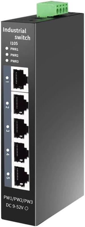 network Switch with 5 Network 10/100mbps port Base-T DIN IP40 fanless