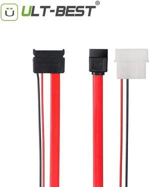 30cm Slimline SATA Cables SATA Power Cable to Molex Slim SATA 13 pin(7P+6P) to 7pin + Power cable1FT/12INCH