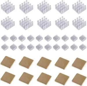 40pcs Raspberry Pi Aluminum Heatsink for Raspberry Pi 4 3 B 2 Model B+ Copper heatsink 3M 8810 Thermal Conductive Adhesive Tape
