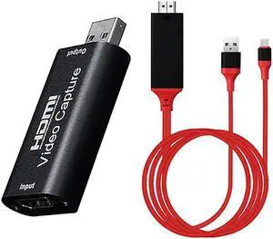 to USB 2.0 Video Capture Card 1080P HD Recorder Game Video Live Streaming Compatible with Type-C and Android