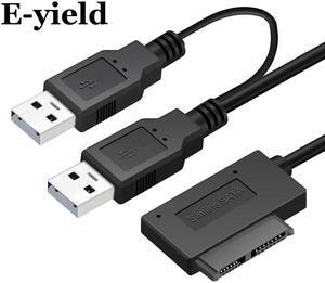 USB  to 6+7 13Pin Slimline Slim SATA Cable With External USB2.0 Power Supply For Laptop CD-ROM DVD-ROM  ODD Adapter Converter