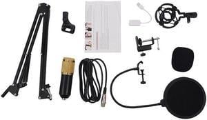 Condenser Microphone Kit Studio Suspension Boom Scissor Arm Sound Card