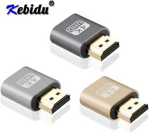 Mini VGA Virtual Display Adapter HDMI DDC EDID Dummy Plug Headless Ghost Display Emulator Lock Plate Up To 1920x1080@60Hz