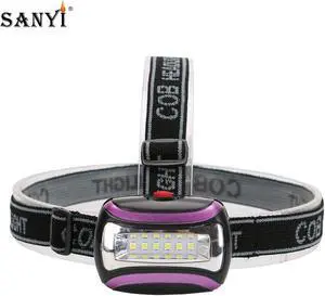 COB/6LED Mini Headlamp 3 Mode Waterproof Headlight 3xAAA Battery Head Flashlight Torch Lantern For Outdoor Camping Night Fishing
